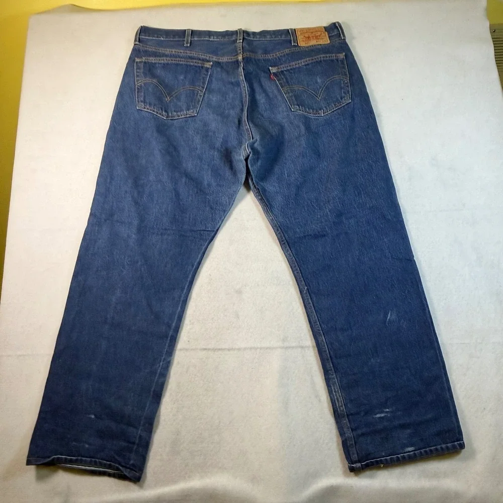 Levis 501 Original Fit Medium Wash Blue Denim Button Fly Jeans 44x32